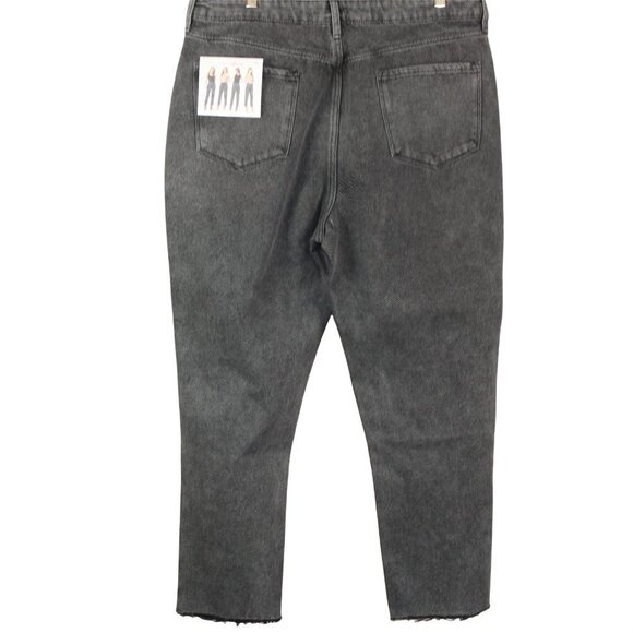 Simple Society Black distressed raw hem straight super high rise jeans Size 17/3 - Picture 2 of 13